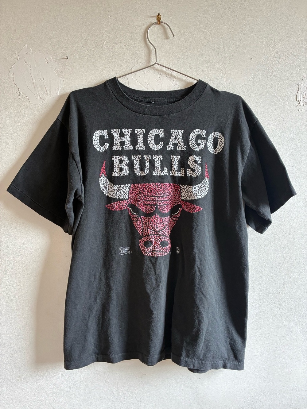 Vintage Single Stitch Chicago Bulls Tee with Red and White Logo